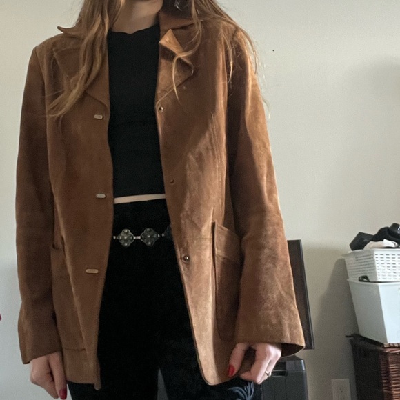 Simon Chang Jackets & Blazers - Simon Chang Brown Suede Blazer